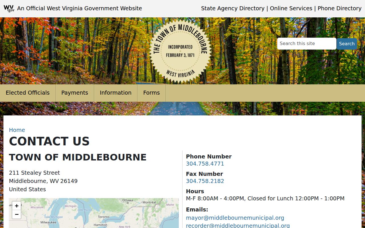 Middlebourne court records town office contact