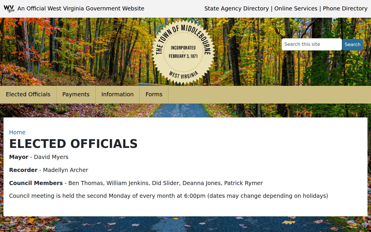 Middlebourne court records and town public officials