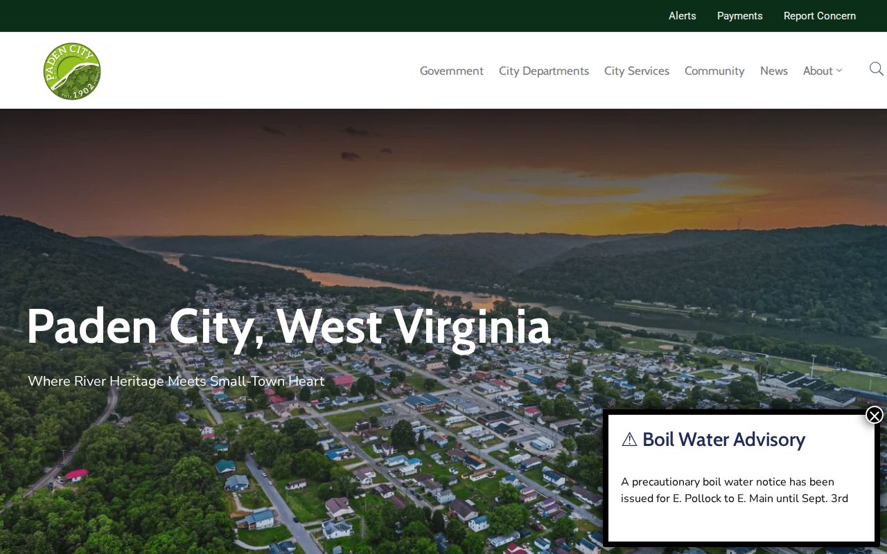 Paden City court records official city contact page